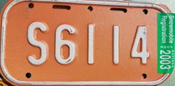 2003 Wisconsin Snowmobile Dealer License Plate