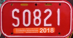 2018 Wisconsin Snowmobile Dealer License Plate