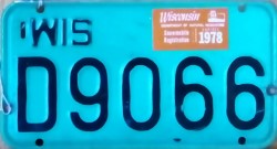1978 Wisconsin Snowmobile Dealer License Plate