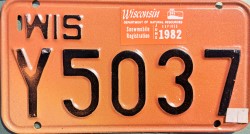 1982 Wisconsin Snowmobile Dealer License Plate