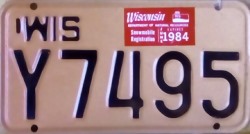 1984 Wisconsin Snowmobile Dealer License Plate