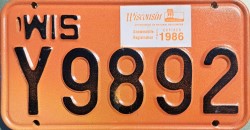 1986 Wisconsin Snowmobile Dealer License Plate