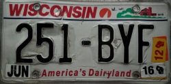 Bubbling Wisconsin Avery License Plate