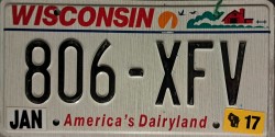 Gray Wisconsin License Plate