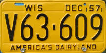 1957 Wisconsin Passenger License Plate