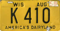 1957 Wisconsin Passenger License Plate