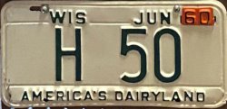 1959 Wisconsin Passenger License Plate