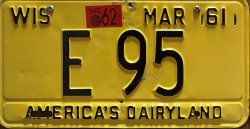1961 Wisconsin License Plate