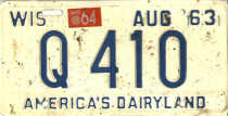 1963 Wiconsin License Plate