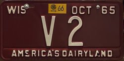 1966 Wisconsin License Plate