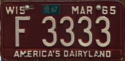 1965 Wisconsin License Plate