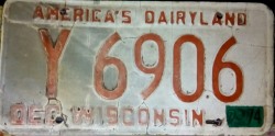 Wisconsin Grayed Reflective License Plate