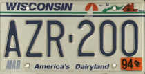 Wisconsin Blue Back Flip Sheeting License Plate AZR