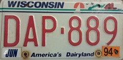 Wisconsin White Back Flip Sheeting License Plate DAP