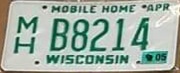 2005 Wisconsin Mobile Home License Plate