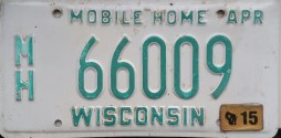 2015 Wisconsin Mobile Home License Plate