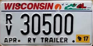 2008 Wisconsin RV Trailer License Plate