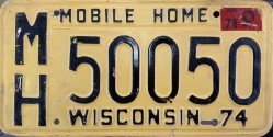 1978 Wisconsin Mobile Home License Plate