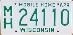 1993 Wisconsin Mobile Home License Plate
