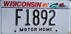 2008 Wisconsin Motor Home License Plate