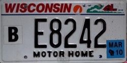 March 2010 Wisconsin Motor Home License Plate