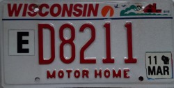 March 2011 Wisconsin Motor Home License Plate