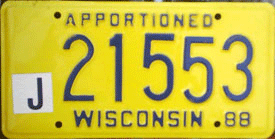 1988 Wisconsin Apportioned 5 Digit