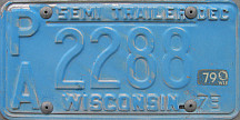 1979 Wisconsin Semi Trailer License Plate