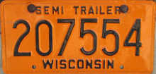 1987 Wisconsin Semi Trailer License Plate