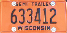 1987 Wisconsin Semi Trailer License Plate