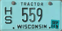 September 2004 Wisconsin Tractor License Plate