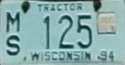 December 2006 Wisconsin Tractor License Plate