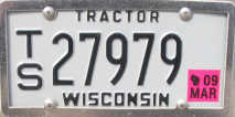 March 2009 Wisconsin Tractor License Plate