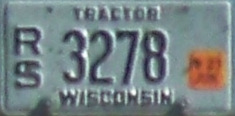 June 2021 Wisconsin Tractor License Plate