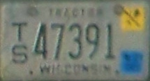 December 2021 Wisconsin Tractor License Plate (Restricted Use)