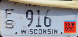 December 2023 Wisconsin Tractor License Plate