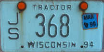 March 1999 Wisconsin Tractor License Plate