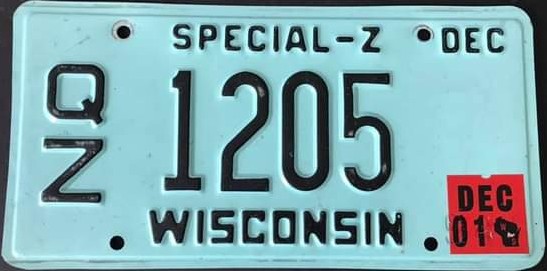 2001 Wisconsin Special-Z (insert sticker)