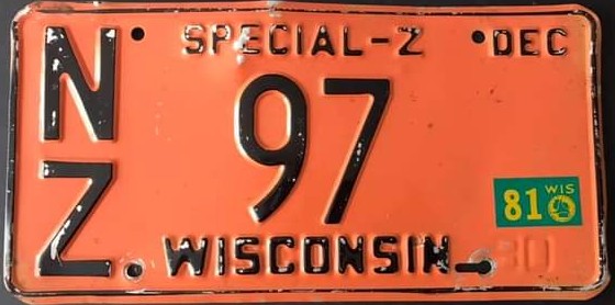 1980 Wisconsin Special-Z 2 Digit Caption Centered