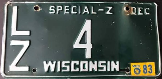 1982 Wisconsin Special-Z 1 Digit
