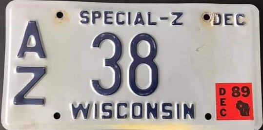 1989 Wisconsin Special-Z (insert sticker)
