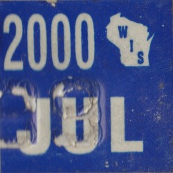 July 2000 Wisconsin Heavy Truck License Plate Sticker