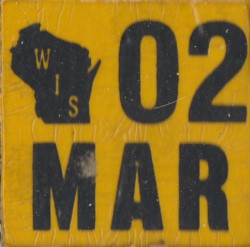 March 2002 Wisconsin Heavy Truck License Plate Sticker