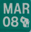 March 2008 Wisconsin Heavy Truck License Plate Sticker