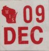 December 2009 Wisconsin Heavy Truck License Plate Sticker