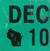 December 2010 Wisconsin Heavy Truck License Plate Sticker