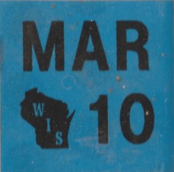 March 2010 Wisconsin Heavy Truck License Plate Sticker