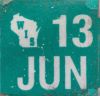 June 2013 Wisconsin Heavy Truck License Plate Sticker