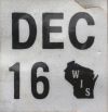 December 2016 Wisconsin Heavy Truck License Plate Sticker