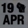 April 2019 Wisconsin Heavy Truck License Plate Sticker